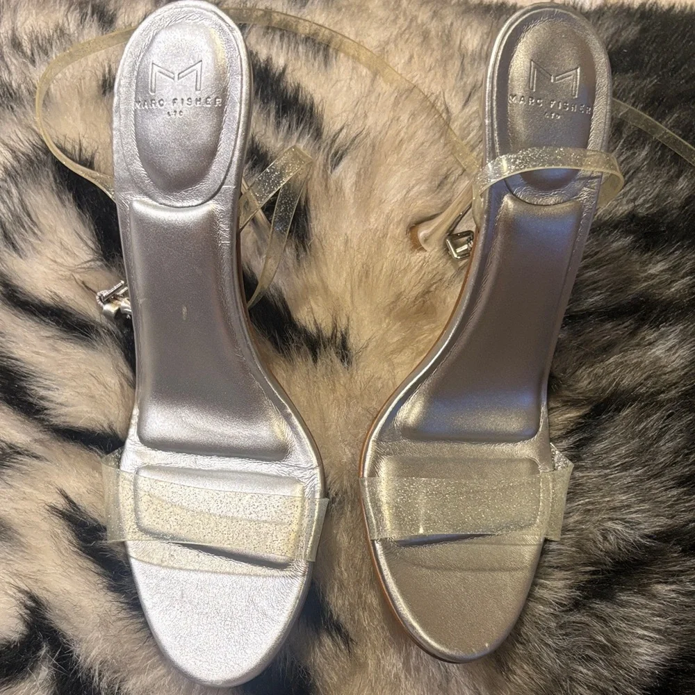 Marc Fisher Metallic Silver Sandals
